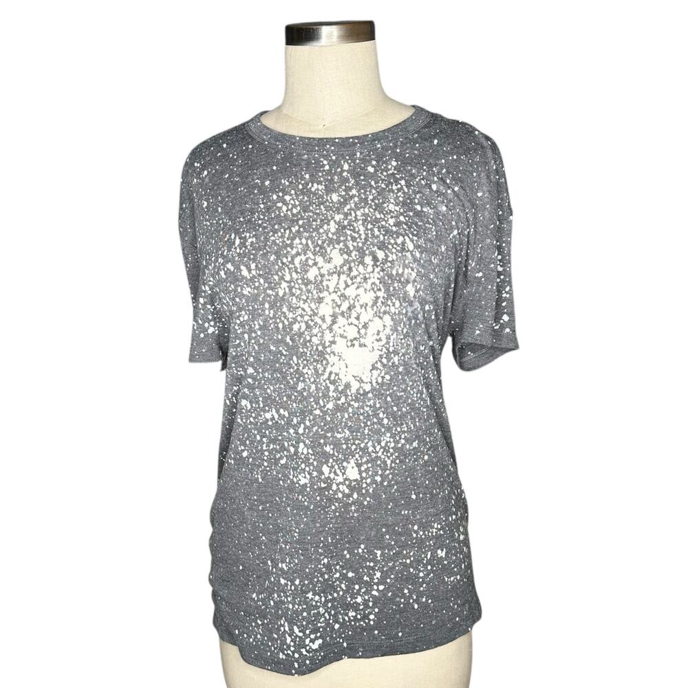 IRO JEANS Linda Gray Splatter Cut Out Back Short Sleeve Tee‎ Women's Size Small
